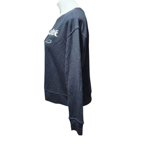 Jane & Delancey Cacio de pepe black embroydered sweatshirt rayon blend small - Picture 3 of 9